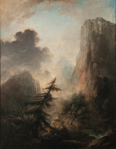 Romantic Landscape with Spruce by Elias Martin